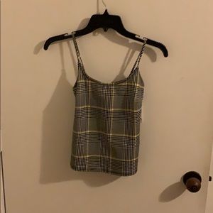 mind code black and yellow tank top